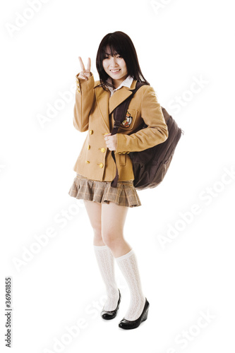 Photo: Chinese school girl portrait. Chinese school girl portrait.