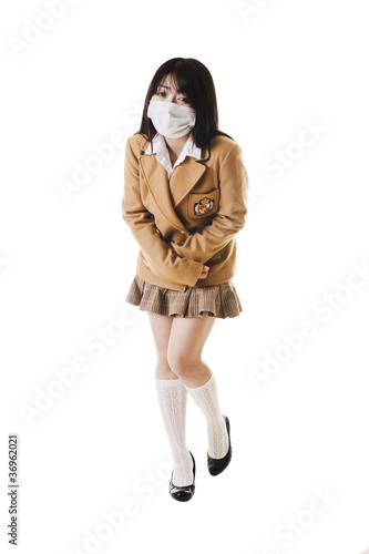 Photo: Sick chinese school girl. Sick chinese school girl.