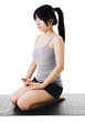 Chinese woman doing yoga.