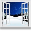 Paesaggio Neve alla Finestra-Winter Snow Landscape Window