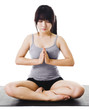 Chinese woman doing yoga.