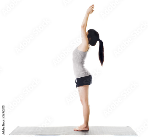 Photo: Chinese woman doing yoga. Chinese woman doing yoga.