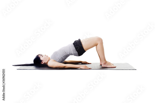 Photo: Chinese woman doing yoga. Chinese woman doing yoga.