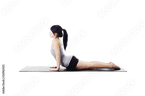 Photo: Chinese woman doing yoga. Chinese woman doing yoga.