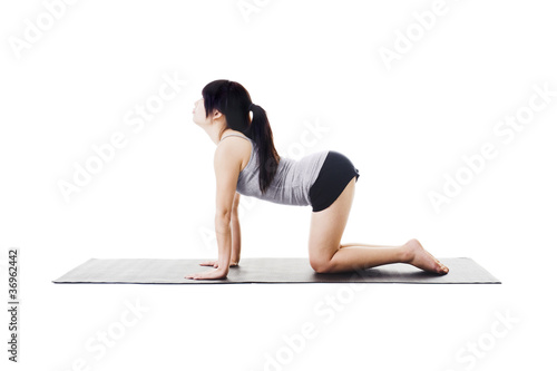 Photo: Chinese woman doing yoga. Chinese woman doing yoga.