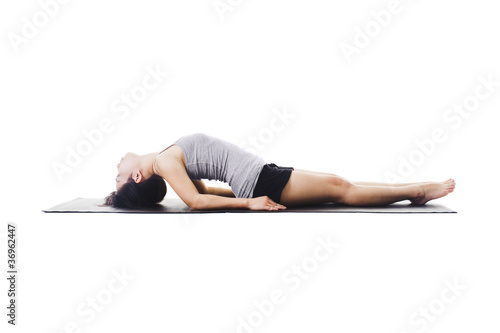 Photo: Chinese woman doing yoga. Chinese woman doing yoga.
