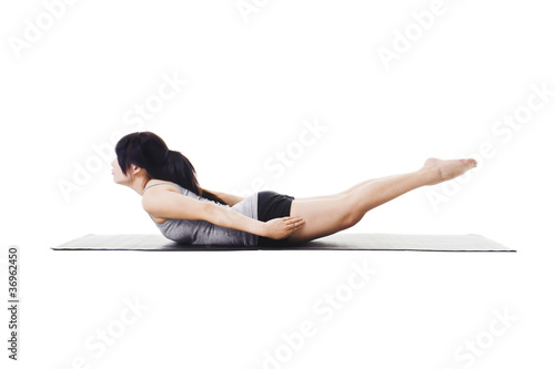 Photo: Chinese woman doing yoga. Chinese woman doing yoga.