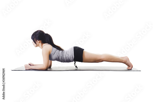 Photo: Chinese woman doing yoga. Chinese woman doing yoga.