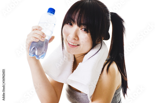 Photo: Chinese girl after a workout. Chinese girl after a workout.