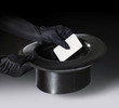 magic stovepipe hat and gloved hands