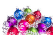 christmas balls with snowflake symbols