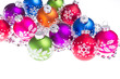 christmas balls with snowflake symbols