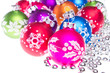 christmas balls with snowflake symbols