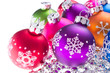 christmas balls with snowflake symbols