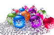 christmas balls with snowflake symbols