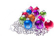 christmas balls with snowflake symbols