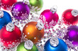 christmas balls with snowflake symbols