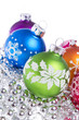 christmas balls with snowflake symbols