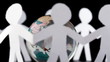 paper people stand and rotates around transparent globe paper people stand and rotates around transparent globe