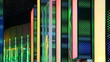 colored bright walls nightclub with flickering LEDs