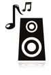 black music icon isolated on white black music icon isolated on white