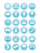 set of 21 blue web signs