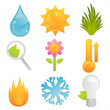 set of 9 colorful nature icons set of 9 colorful nature icons