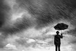 businessman in rain