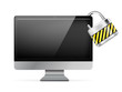 Padlock on a computer monitor - security concept