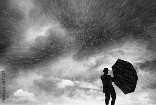 Photo: man in blizzard man in blizzard