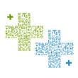 Vector: Cross shape with medical icons for your design Cross shape with medical icons for your design