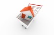 Shopping cart with house