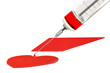 Old glass syringe and heart Old glass syringe and heart