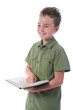 Little boy  holding her book