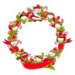 Christmas wreath with a ribbon