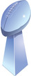 Chromed football trophy, isolated with white background.