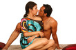 Young man kisses his beautiful girlfriend