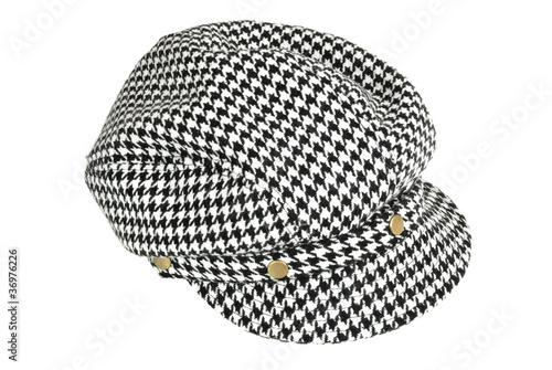 Photo: black and white peaked cap black and white peaked cap