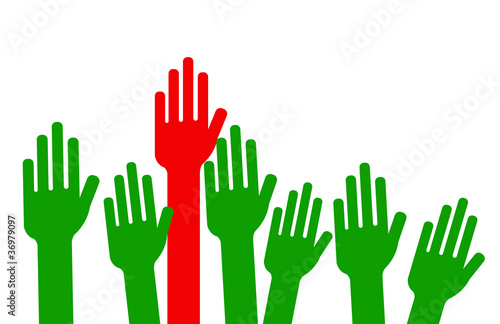 Illustration: majorité absolue - vote à mains levées - débat majorité absolue - vote à mains levées - débat