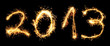 New Year 2013 made of real sparkles