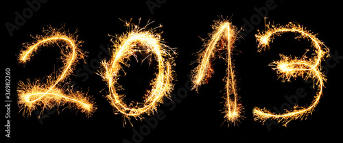 Photo: New Year 2013 made of real sparkles New Year 2013 made of real sparkles