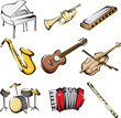 Musical instruments icons Musical instruments icons