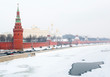 Snow winter in Moscow. Kremlin .