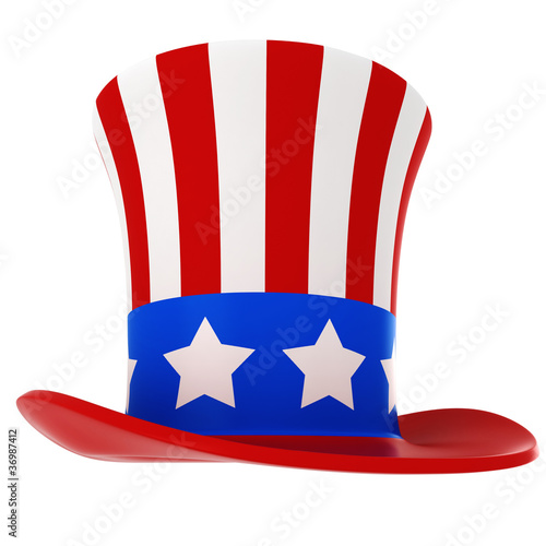 Illustration: 3d hat - usa independance day, on white background 3d hat - usa independance day, on white background