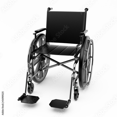 Illustration: Black wheelchair on a light background Black wheelchair on a light background
