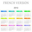 2012 French vectorial calendar with crayons 2012 French vectorial calendar with crayons
