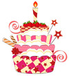 big strawberry birthday cake