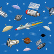 Vektor: Space elements Wallpaper. Seamless pattern. Space elements Wallpaper. Seamless pattern.