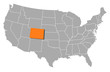 Map of the United States, Colorado highlighted