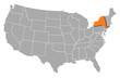 Map of the United States, New York highlighted